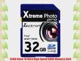 Zectron Pro Memory Card for Canon PowerShot ELPH 330 HS 32GB Class 10 High Speed SDHC card