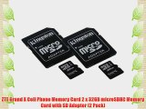 ZTE Grand X Cell Phone Memory Card 2 x 32GB microSDHC Memory Card with SD Adapter (2 Pack)