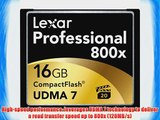 Lexar Professional 800x 16GB VPG-20 CompactFlash Card (Up to 120MB/s Read) w/Free Image Rescue