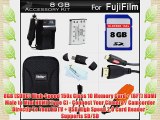 8GB Accessories Kit For Fuji Fujifilm FinePix XP60 XP70 Waterproof Digital Camera Includes