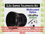 49mm 3.5x Digital Pro Telephoto Lens Bundle for the Sony Alpha A3000 Digital Camera with 18-55mm