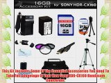16GB Accessory Kit For Sony HDR-CX160 Handycam HD Camcorder Includes 16GB High Speed SD Memory