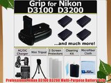 Professional Vertical D3100 D3200 Multi Purpose Battery Grip for Nikon D3100 D3200 DSLR Camera
