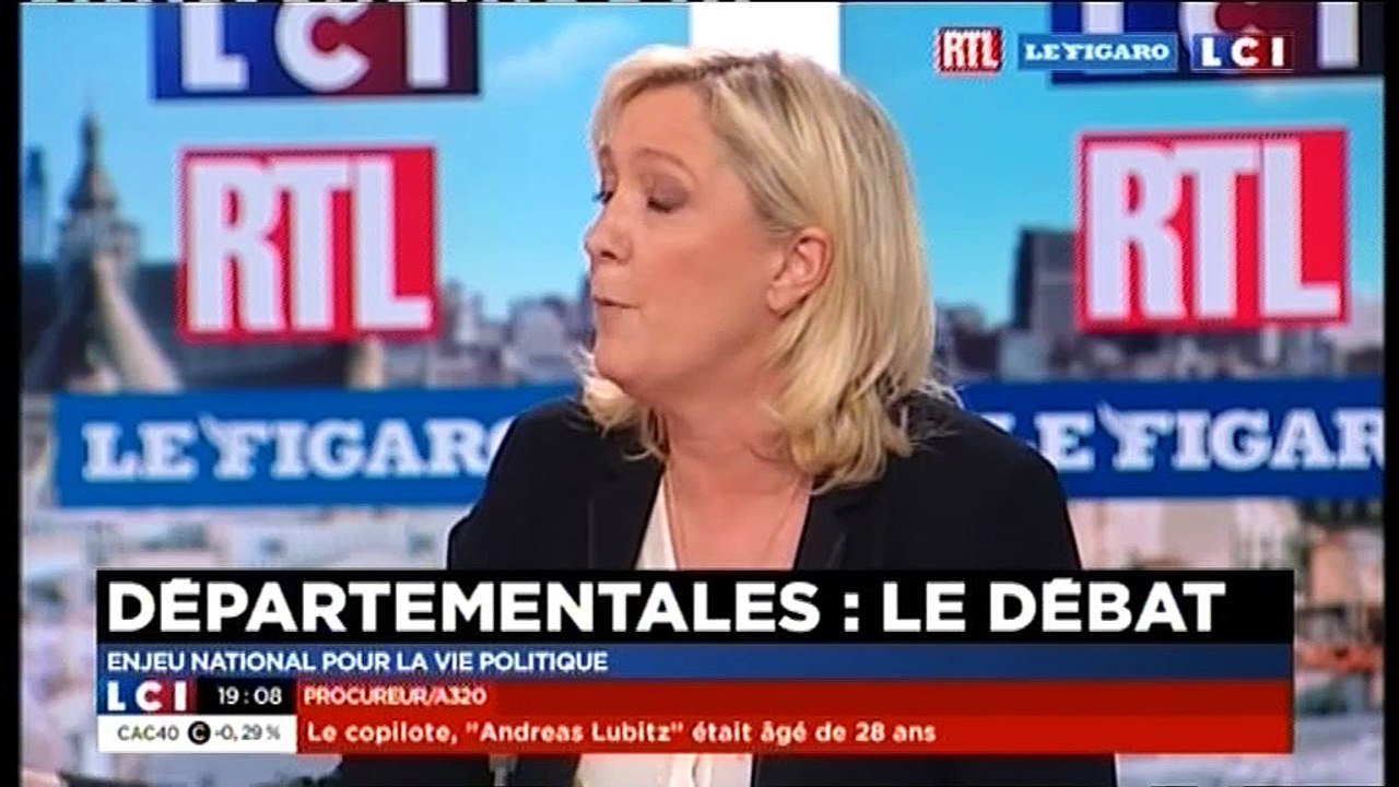 Débat départementales entre Marine Le Pen, Estrosi et Le Guen