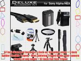 Deluxe Accessories Kit For Sony Alpha NEX-F3 NEX-C3 NEX-7 NEX-5N NEX-5R A3000 Camera Includes