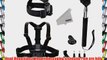 KUPTON 9 in 1 GoPro Accessories kit Set include Elastic Adjustable Head Strap   Adjustable