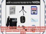 16GB Accessories Kit For Nikon Coolpix S6000 S6100 S8000 S8100 S9100 P300 Digital Camera Includes