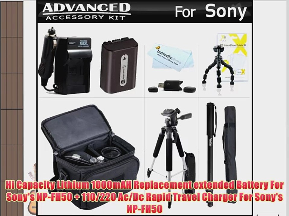 Advanced Accessory Kit For Sony Cyber-Shot DSC-HX100V DSC-HX200V Digital Camera Includes Extended