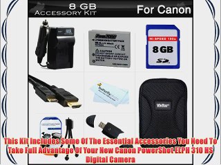 Download Video: 8GB Accessories Kit For Canon PowerShot ELPH 310 HS Digital Camera Includes 8GB High Speed