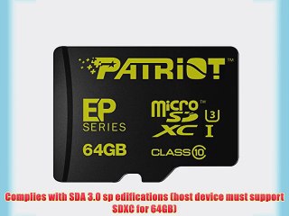 Patriot Extreme Performance Series 64 GB MicroSDXC Card U3 UHS-I Class-10 Compliant  - Supports