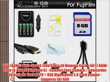 8GB Accessories Kit For Fuji Fujifilm Finepix S8200 S8300 S8400 S8500 S6800 S4600 S4700 S4800