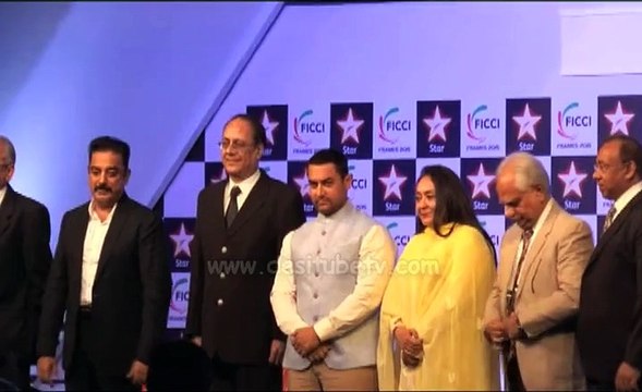 Aamir Khan With Kamal Haasan At The Inaugural Session Of FICCI Frames 2015