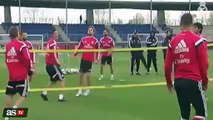 Les retournés acrobatiques de James Rodriguez  à l'entraînement du Real Madrid