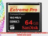 SanDisk Extreme PRO 64GB Compact Flash Memory Card UDMA 7 Speed Up To 160MB/s- SDCFXPS-064G-X46