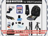 16GB Monster DSLR Accessory Kit For All Nikon Canon Sony Olympus Pentax DSLR's Includes 16GB