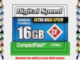 Digital Speed 16GB 500X Professional High Speed 100MB/s Error Free (CF) Memory Card Class 10