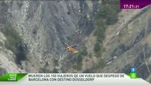 Primeras imágenes del avión estrellado en los alpes franceses