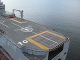 French Navy helicopter  deck landing appontage hélico sur  BPC Tonnerre  Marine Nationale