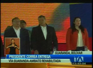 Vía que une a Ambato y Guaranda fue entregada hoy