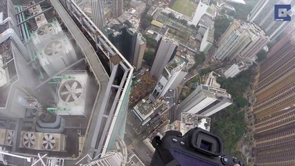Hong Kong vista do alto de um prédio com a ajuda de uma Go Pro
