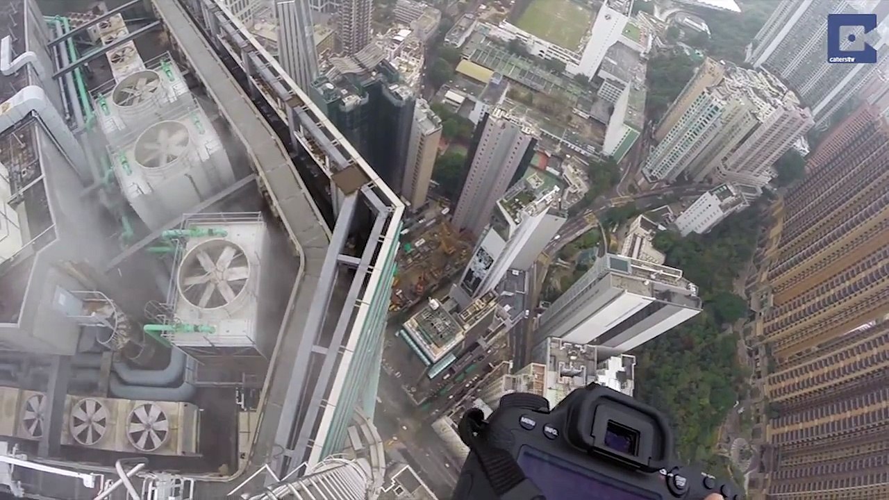 Hong Kong vista do alto de um prédio com a ajuda de uma Go Pro