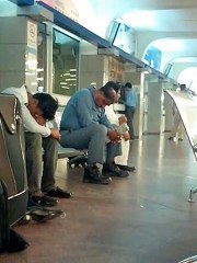 Sleeping Funny Man In Islamabad Airport