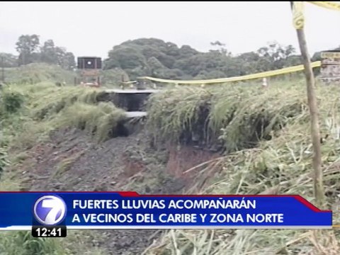 IMN: Fuertes lluvias persistirán en zona norte y Caribe