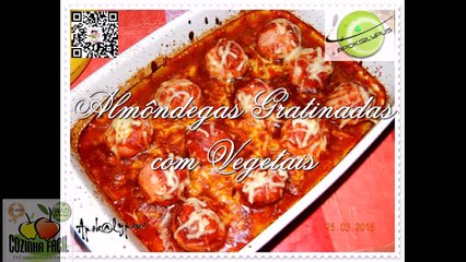 Almondegas de Peru Gratinadas com Vegetais