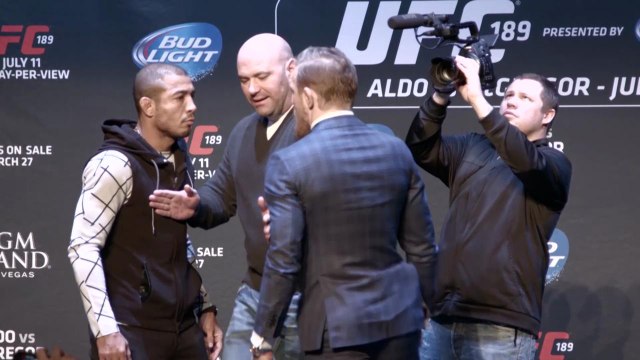 Dana White controls Jose Aldo and Conor McGregor in NYC media tour face-off