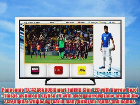 Panasonic TX-42AS500B 42-inch Widescreen 1080p Full HD Smart LED TV with Built-In Wi-Fi and
