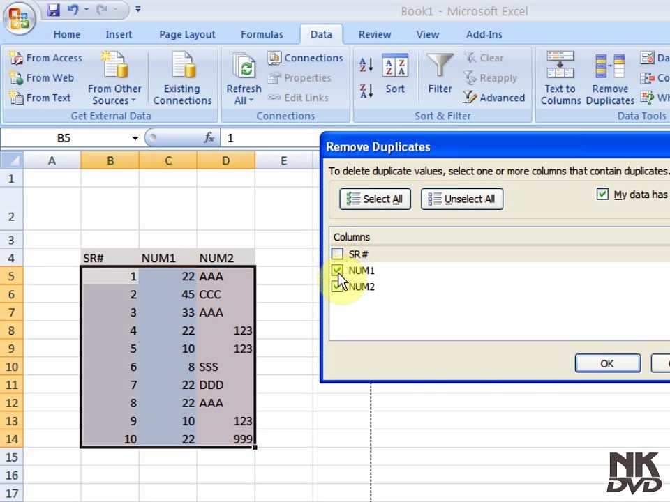 Lesson # 78 The Remove Duplicates (Microsoft Office Excel 2007_ 2010 Tutorial)