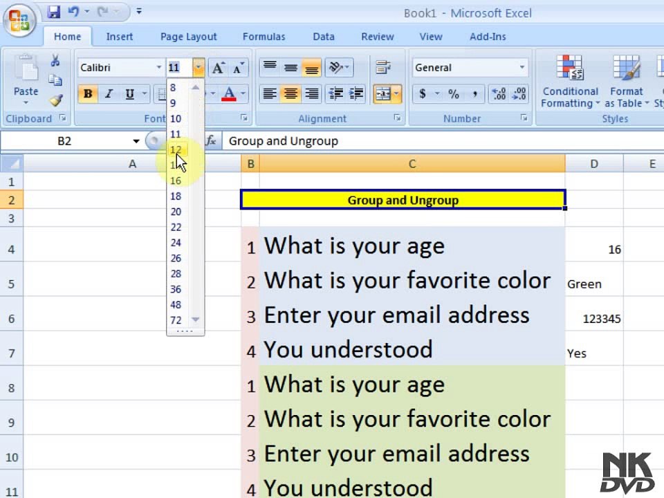Lesson # 80 The Group & Ungroup (Microsoft Office Excel 2007_ 2010 Tutorial)
