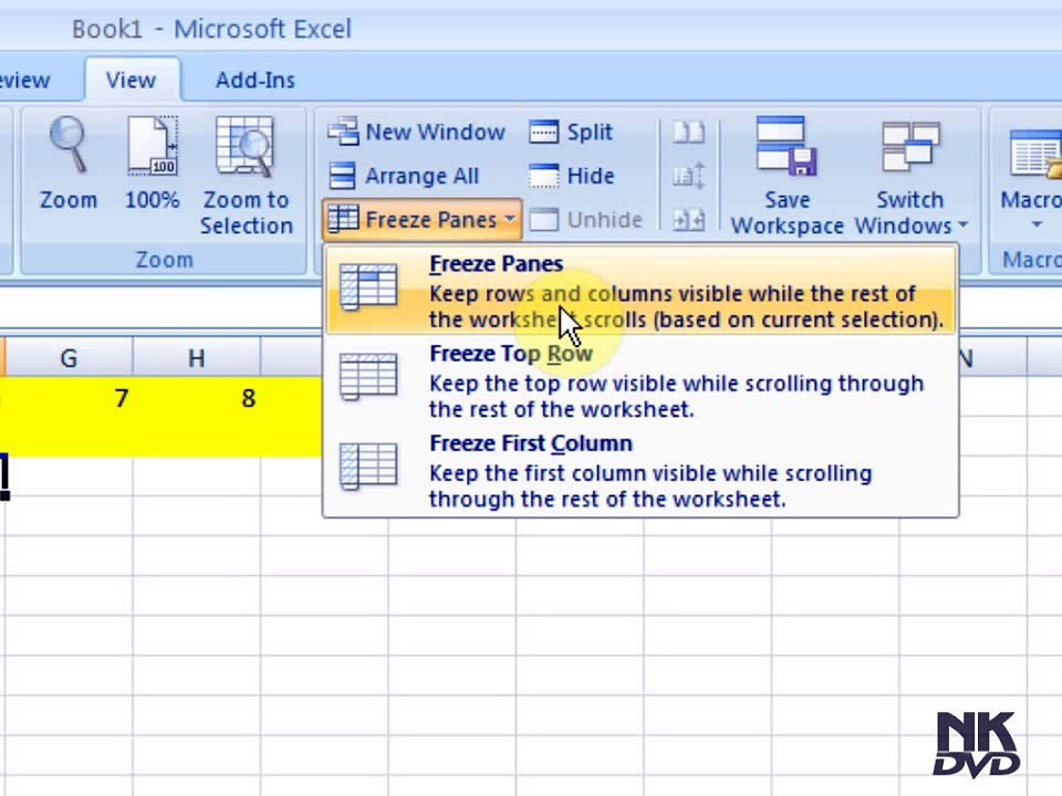 Lesson # 87 The Freeze Row & Column (Microsoft Office Excel 2007_ 2010 Tutorial)
