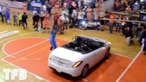 So crazy DUNK FAIL over a car!