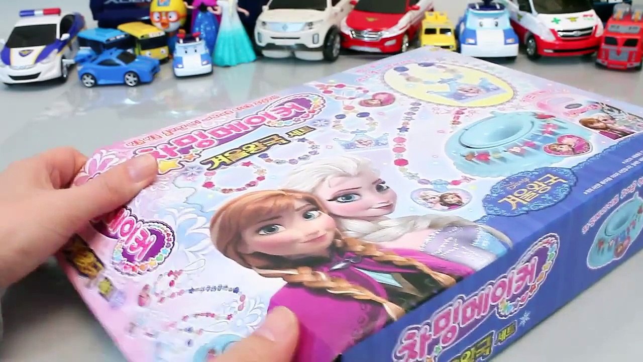 겨울왕국 차밍 메이커 비즈 공주 목걸이만들기 뽀로로 미니특공대 장난감 Disney Frozen Princess Beads Jewelry Design Making Toys