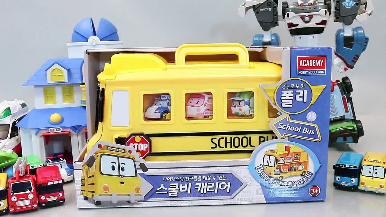 로보카폴리 스쿨비 캐리어 미니카 타요 뽀로로 장난감 мультфильмы про машинки Робокар Поли School b Carrier Mini Cars Toy
