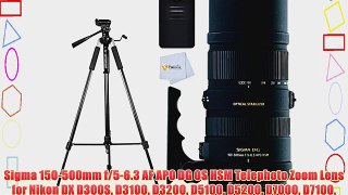 Sigma 150-500mm f/5-6.3 AF APO DG OS HSM Telephoto Zoom Lens for Nikon DX D300S D3100 D3200