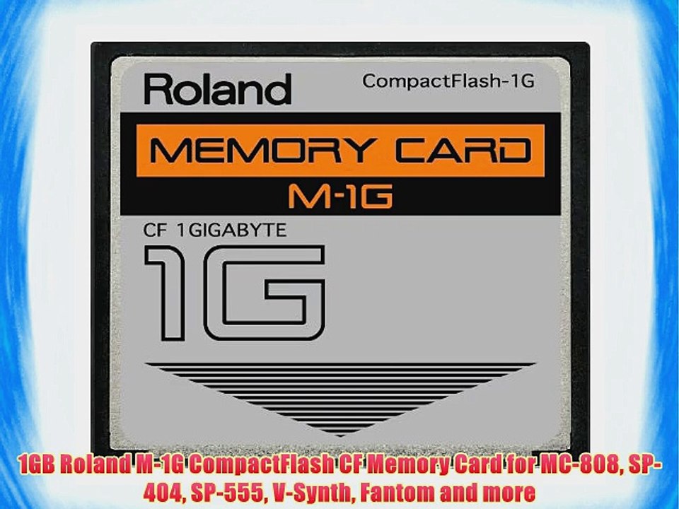 1GB Roland M-1G CompactFlash CF Memory Card for MC-808 SP-404 SP-555 V-Synth Fantom and more