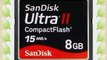 8GB Sandisk CF (Compact Flash) Card Ultra II SDCFH-008G (CBK)