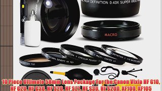 10 Piece Ultimate 58mm Lens Package For the Canon Vixia HF G10 HF G20 HF G30 HF S20 HF S21