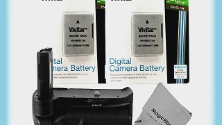 Vivitar Battery Grip for Nikon D3300 D3200 D3100 DSLR Cameras   2 Vivitar EN-EL14 / EN-EL14a