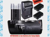 Battery Grip Kit for Sony Alpha SLT-A77 Alpha a77II DSLR Camera -Includes Qty 2 Replacement