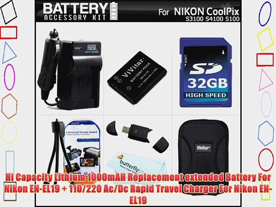 32GB Accessory Kit For Nikon Coolpix S3500 S6400 S3100 S4100 S100 S4300  S3300 S5200 S6500 S3200 - video Dailymotion