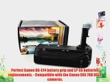 Vivitar BG-E14 Battery Grip for Canon EOS 70D DSLR Cameras (Canon BG-E14 and LP-E6 Replacements)