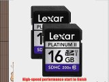 Lexar Platinum II 200x 16GB SDHC UHS-I Flash Memory Card LSD16GBSBNA2002 - 2 Pack