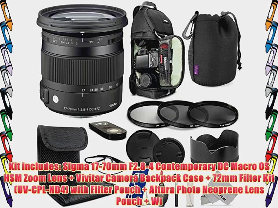 Sigma 884306 17-70mm F2.8-4 DC Macro OS HSM Zoom Lens for NIKON DSLR Cameras   Advanced Filter