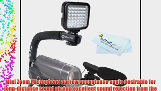 Deluxe LED Video Light   Mini Zoom Shotgun Microphone w/Mount   Video Stabilizer Kit For Canon
