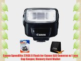 Canon Speedlite 270EX II Flash for Canon SLR Cameras w/ Lens Cap Keeper Memory Card Wallet