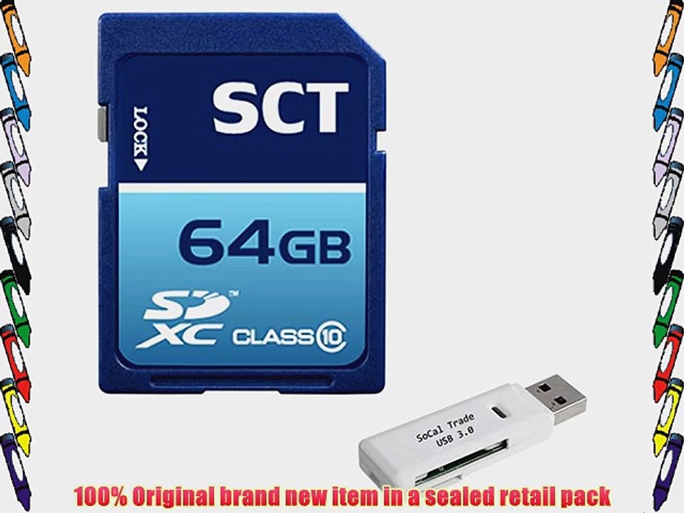 SCT 64GB SD XC Class 10 Secure Digital Ultimate Extreme Speed SDXC Flash Memory Card 64G 64