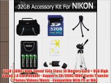 32GB Accessory Kit For Nikon Coolpix L330 L120 L310 L810 L820 L620 L830 L840 Digital Camera